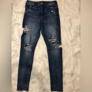 American eagle denim ripped jeggings